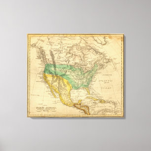 Lienzo Mapa de Norteamérica por Worcester