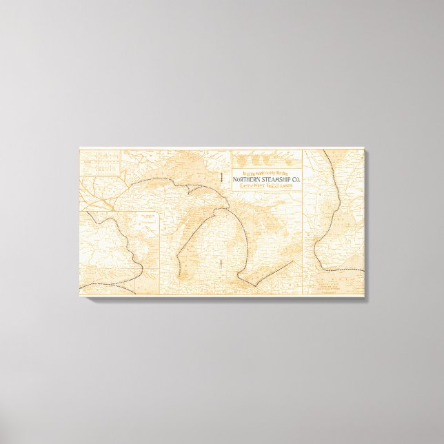 Lienzo Mapa de Northern Steamship Company (Anverso)