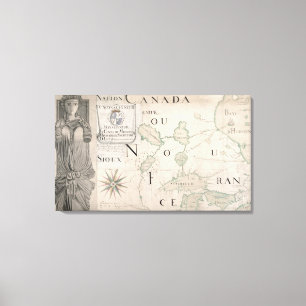 Lienzo Mapa de Nouvelle-Francia 1699