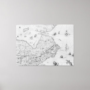 Lienzo Mapa de nueva Francia o Canadá