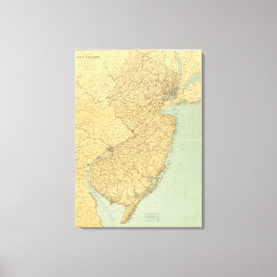 Lienzo Mapa de Nueva Jersey