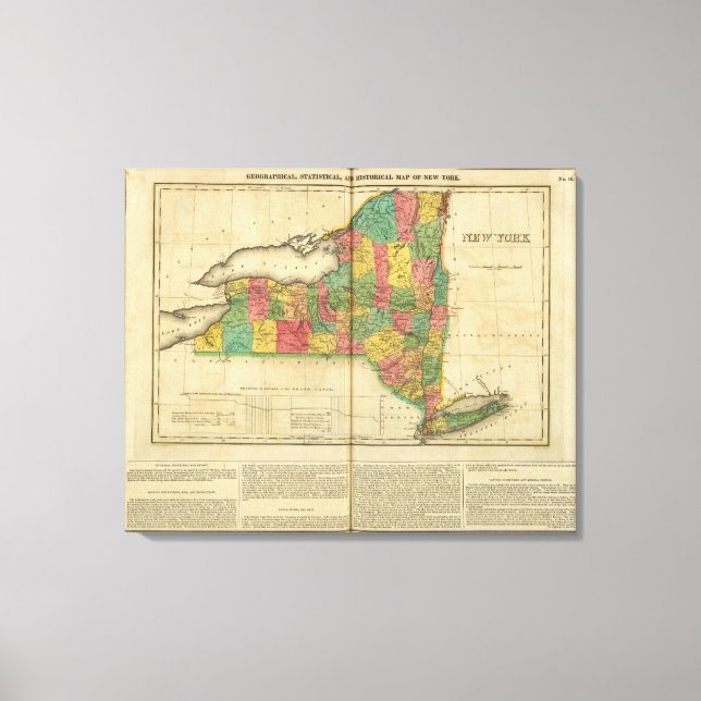 Lienzo Mapa De Nueva York (Anverso)