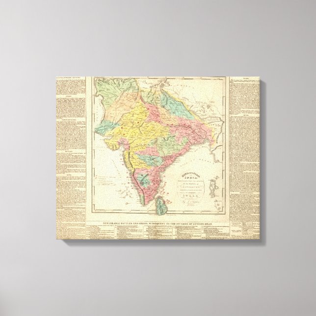 Lienzo Mapa de onología de las batallas y las mareas de l (Anverso)