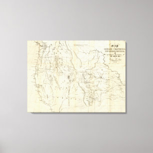Lienzo Mapa de Oregon, California, New México