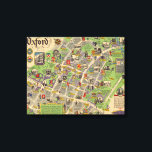 Lienzo Mapa de Oxford, Inglaterra (ferrocarril británico)<br><div class="desc">"Oxford. British Reilways. J.P. Sayer". Mapa de posters pictóricos de la ciudad de Oxford, de 1949 por J.P. Sayer. El mapa fue publicado por British Railways para promover los viajes por ferrocarril. Presenta importantes monumentos, junto con figuras en disfraces de época, que ilustran la historia histórica de Oxford. Todas las...</div>