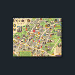 Lienzo Mapa de Oxford, Inglaterra (ferrocarril británico)<br><div class="desc">"Oxford. British Reilways. J.P. Sayer". Mapa de posters pictóricos de la ciudad de Oxford, de 1949 por J.P. Sayer. El mapa fue publicado por British Railways para promover los viajes por ferrocarril. Presenta importantes monumentos, junto con figuras en disfraces de época, que ilustran la historia histórica de Oxford. Todas las...</div>