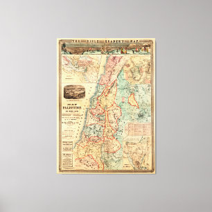 Lienzo Mapa de Palestina y de todas las tierras de la