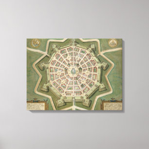 Lienzo Mapa de Palma, de "Civitates Orbis Terrarum" por G