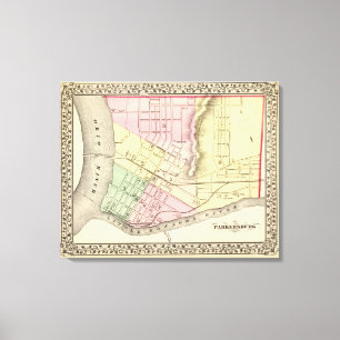 Lienzo Mapa de Parkersburg, Virginia Occidental