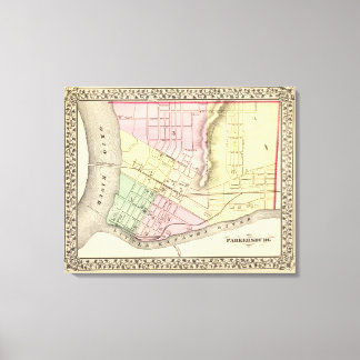 Lienzo Mapa de Parkersburg, Virginia Occidental