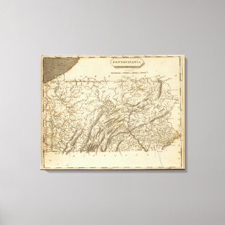 Lienzo Mapa de Pennsylvania por Arrowsmith