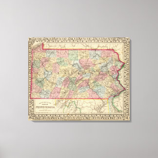 Lienzo Mapa de Pensilvania por Mitchell