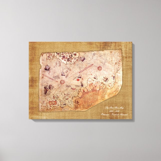 Lienzo Mapa de Piri Reis (Anverso)