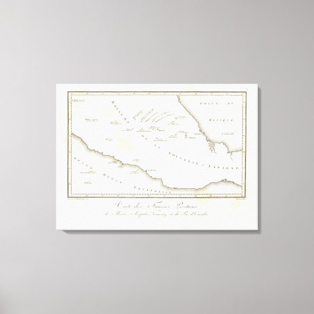 Lienzo Mapa de posición falsa en México (Anverso)