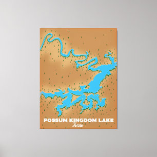 Lienzo Mapa de Possum Kingdom Texas