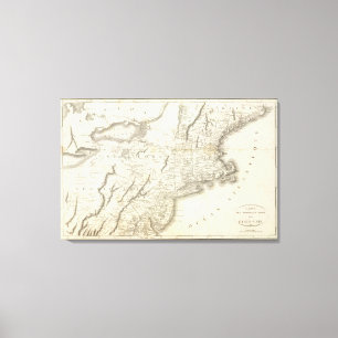 Lienzo Mapa de provincias de Estados Unidos