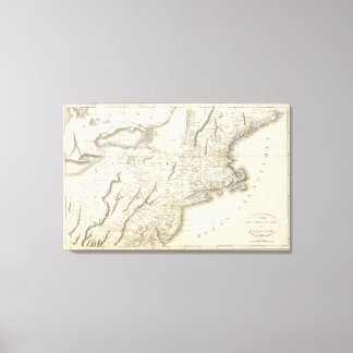 Lienzo Mapa de provincias de Estados Unidos