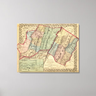 Lienzo Mapa de Randolph, condados de Pendleton