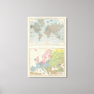 Lienzo Mapa de religiones en Europa