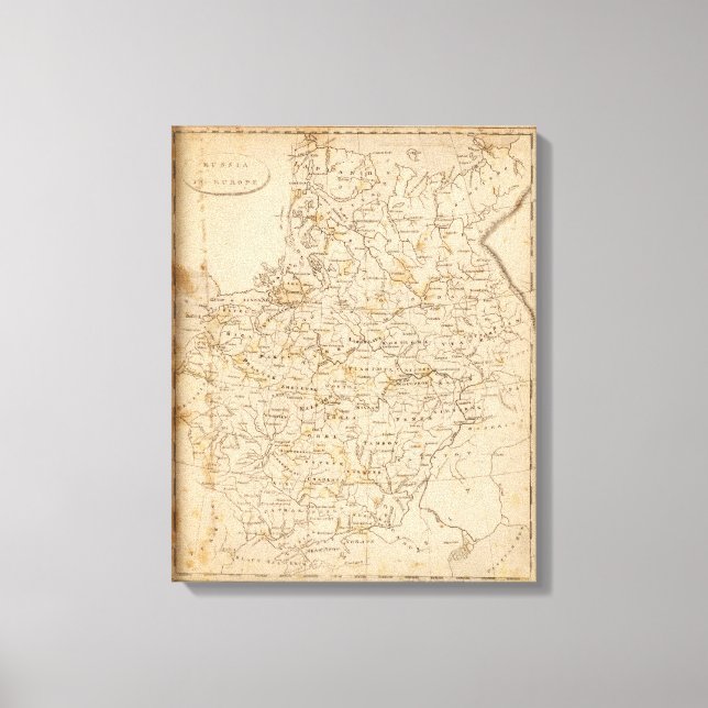 Lienzo Mapa de Rusia en Europa por Arrowsmith (Anverso)
