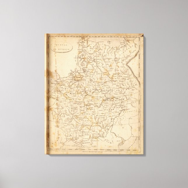 Lienzo Mapa de Rusia en Europa por Arrowsmith (Anverso)