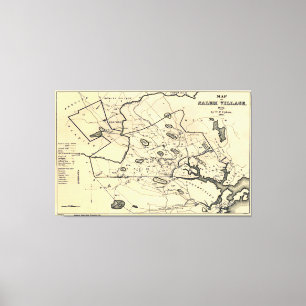 Lienzo Mapa de Salem Massachusetts de 1692 (1866)