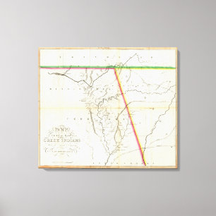 Lienzo Mapa de Seat de la guerra entre los indios de The