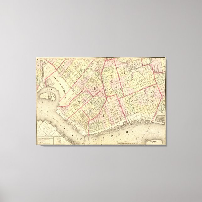 Lienzo Mapa de Sec 2 Brooklyn (Anverso)