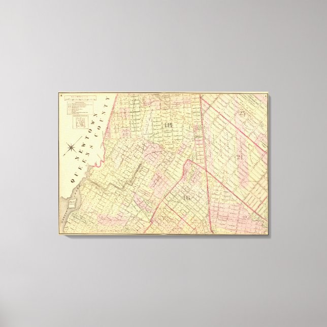 Lienzo Mapa de Sec 4 Brooklyn (Anverso)