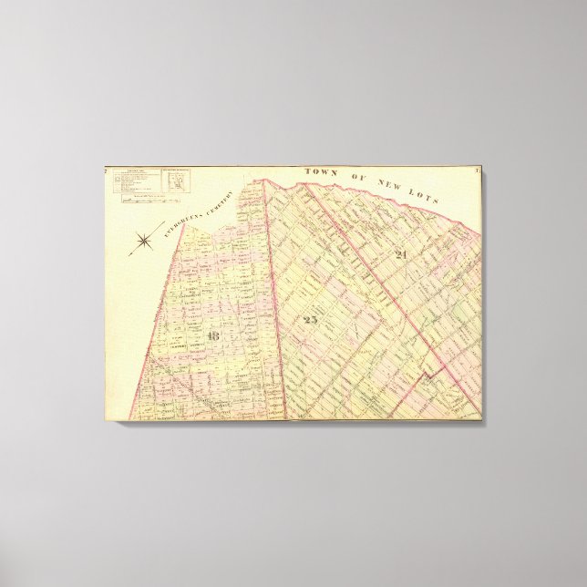 Lienzo Mapa de Sec 7 Brooklyn (Anverso)