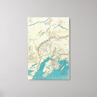Lienzo Mapa de Sleem del centro de Alaska