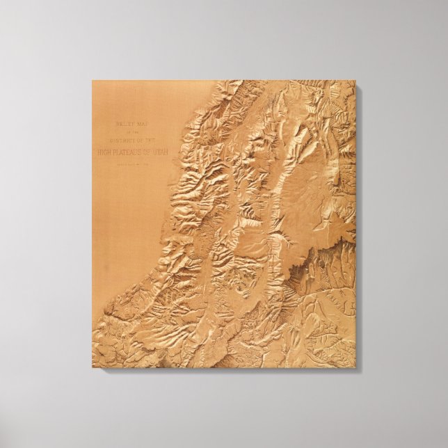 Lienzo Mapa de socorro de Utah (Anverso)