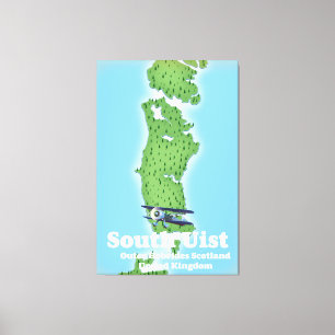 Lienzo Mapa de South Uist Hébridas Exteriores Escocia