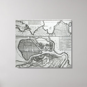 Lienzo Mapa de St Petersburg, c.1750