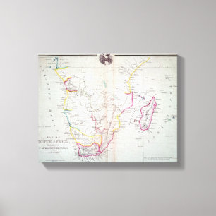 Lienzo Mapa de Sudáfrica ilustrando