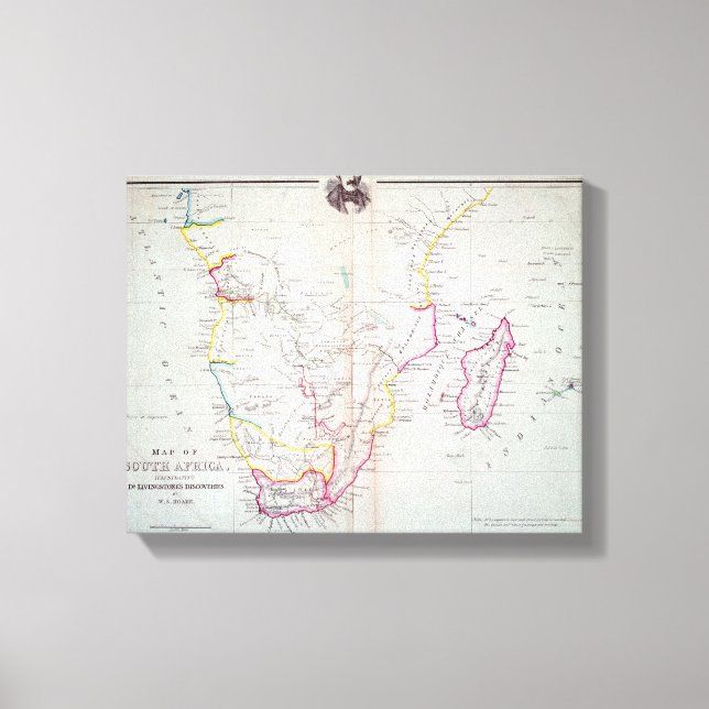 Lienzo Mapa de Sudáfrica ilustrando (Anverso)