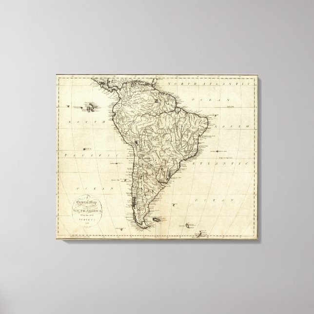 Lienzo Mapa de Sudamérica (Anverso)