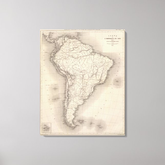 Lienzo Mapa de Sudamérica 2 (Anverso)
