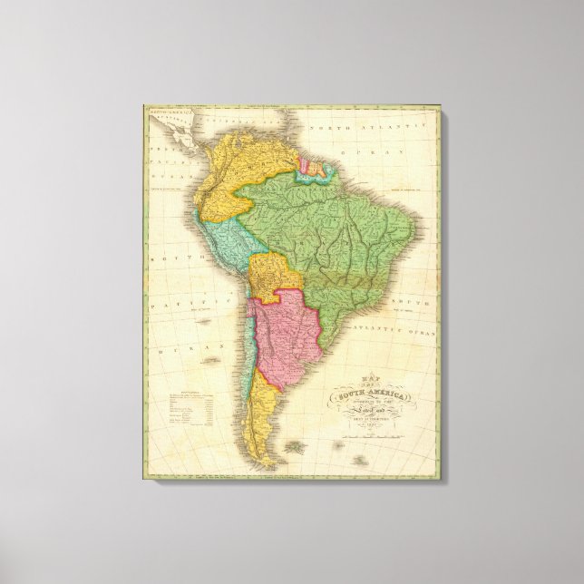 Lienzo Mapa de Sudamérica 3 (Anverso)