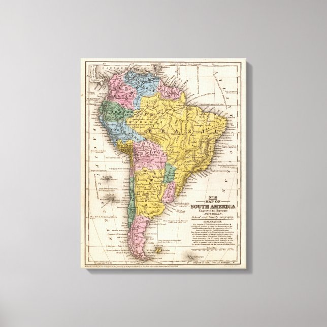 Lienzo Mapa de Sudamérica 5 (Anverso)
