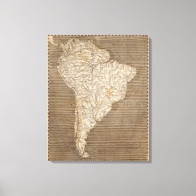 Lienzo Mapa de Sudamérica por Arrowsmith (Anverso)