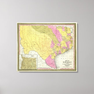 Lienzo Mapa De Texas