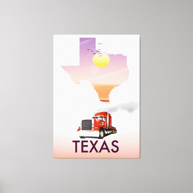 Lienzo Mapa de Texas Big Rig (Anverso)