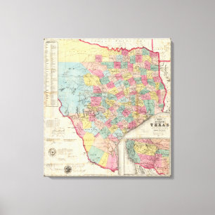 Lienzo Mapa de Texas de De Cordova