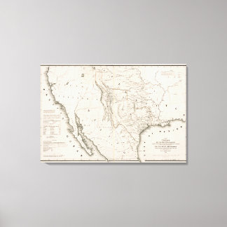 Lienzo Mapa De Texas Y Los Países Adyacentes