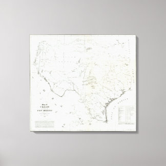 Lienzo Mapa de Texas y parte de Nuevo México