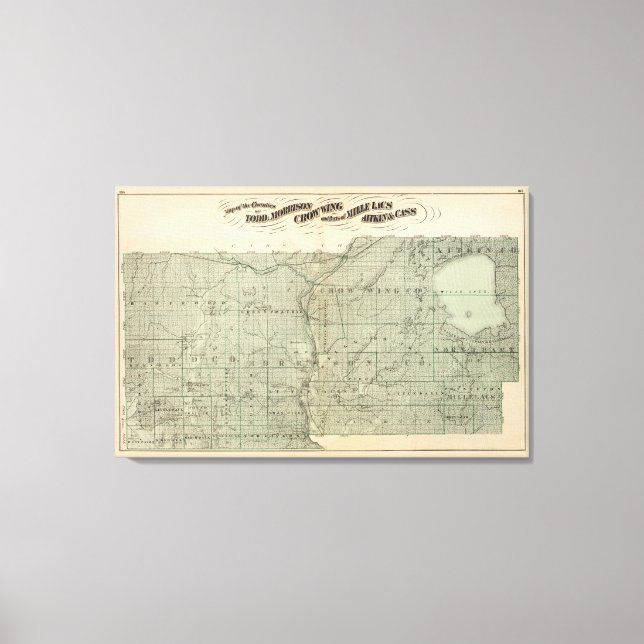 Lienzo Mapa de Todd, Morrison, Minnesota (Anverso)