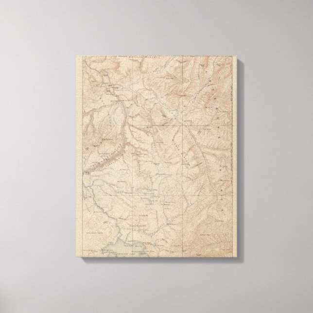 Lienzo Mapa de Topografía, Yellowstone National Part, Wyo (Anverso)