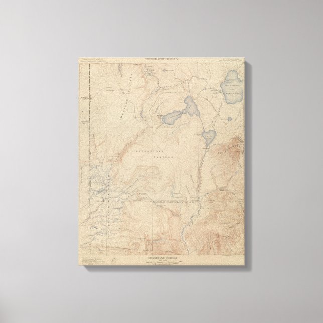 Lienzo Mapa de Topografía, Yellowstone National Part, Wyo (Anverso)