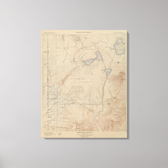 Lienzo Mapa de Topografía, Yellowstone National Part, Wyo (Anverso)